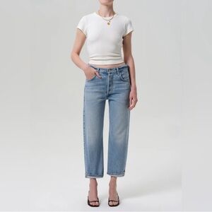 Citizens of Humanity Dahlia Bow Leg Baby Roll In Ribbon Jeans Size 24